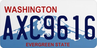 WA license plate AXC9616
