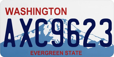 WA license plate AXC9623