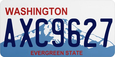 WA license plate AXC9627
