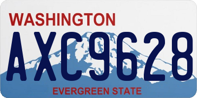 WA license plate AXC9628