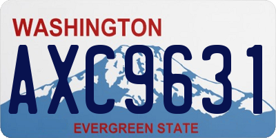 WA license plate AXC9631