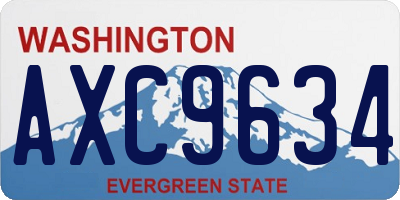 WA license plate AXC9634