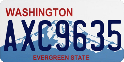 WA license plate AXC9635