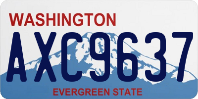 WA license plate AXC9637