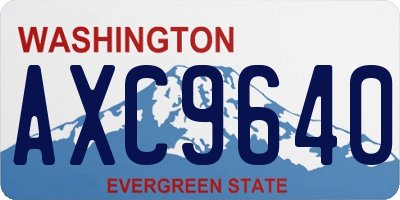 WA license plate AXC9640