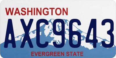 WA license plate AXC9643