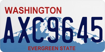 WA license plate AXC9645