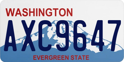 WA license plate AXC9647