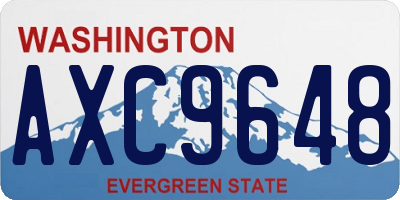 WA license plate AXC9648