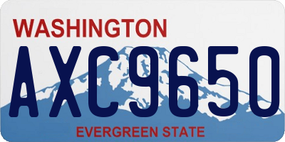 WA license plate AXC9650