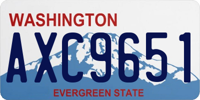 WA license plate AXC9651