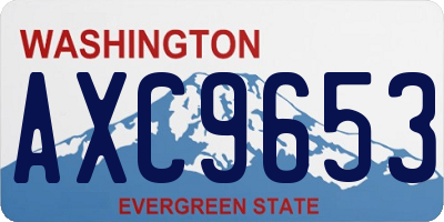 WA license plate AXC9653