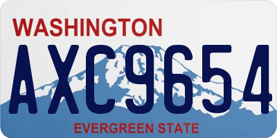 WA license plate AXC9654