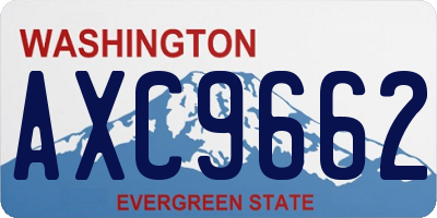 WA license plate AXC9662