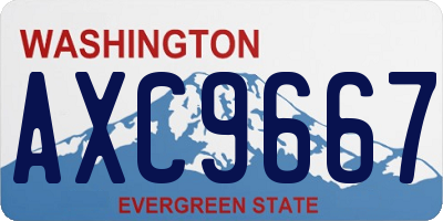 WA license plate AXC9667