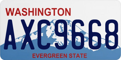 WA license plate AXC9668