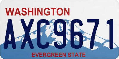 WA license plate AXC9671