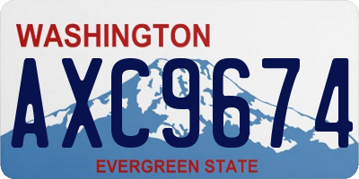 WA license plate AXC9674