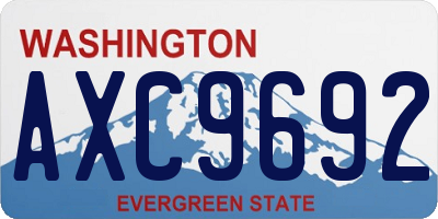WA license plate AXC9692