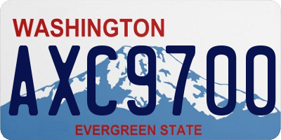 WA license plate AXC9700