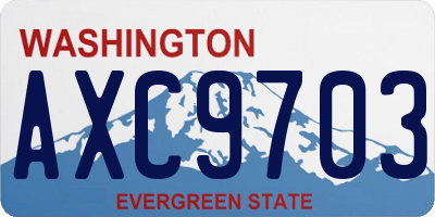 WA license plate AXC9703