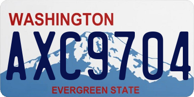 WA license plate AXC9704