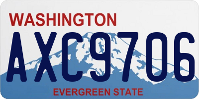 WA license plate AXC9706