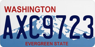 WA license plate AXC9723