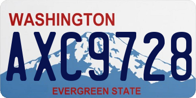 WA license plate AXC9728