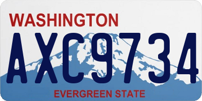 WA license plate AXC9734