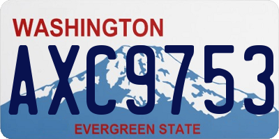 WA license plate AXC9753