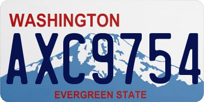 WA license plate AXC9754