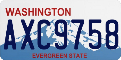 WA license plate AXC9758
