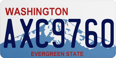 WA license plate AXC9760