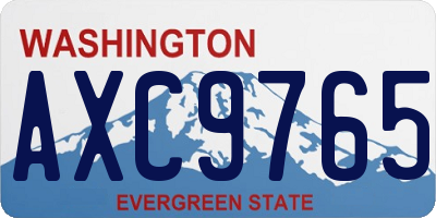 WA license plate AXC9765