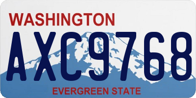 WA license plate AXC9768