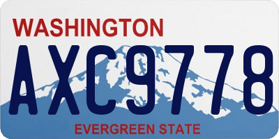 WA license plate AXC9778