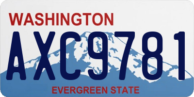 WA license plate AXC9781