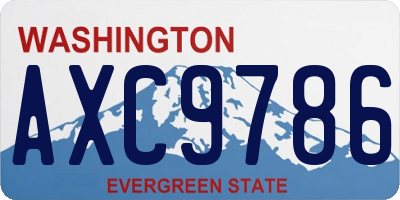 WA license plate AXC9786