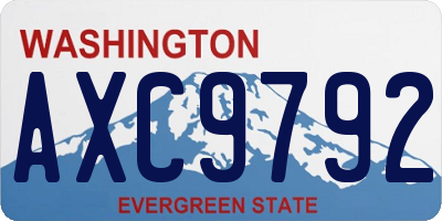 WA license plate AXC9792