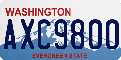 WA license plate AXC9800