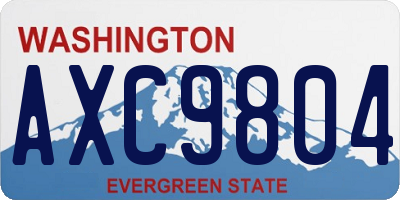 WA license plate AXC9804