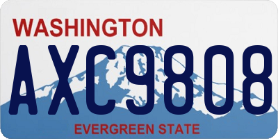 WA license plate AXC9808