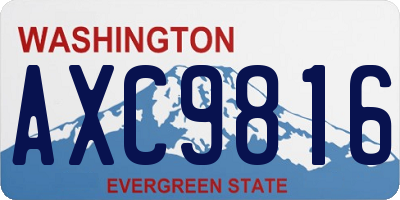 WA license plate AXC9816