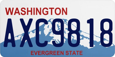 WA license plate AXC9818