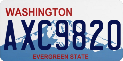 WA license plate AXC9820