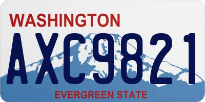 WA license plate AXC9821