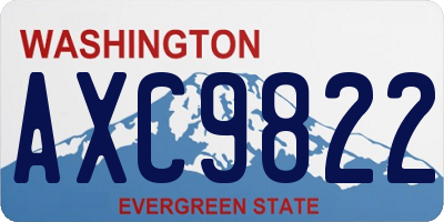 WA license plate AXC9822