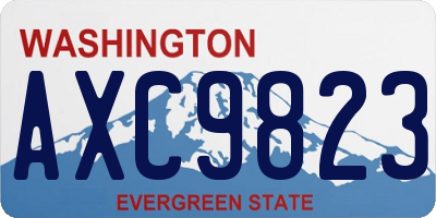 WA license plate AXC9823