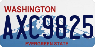 WA license plate AXC9825